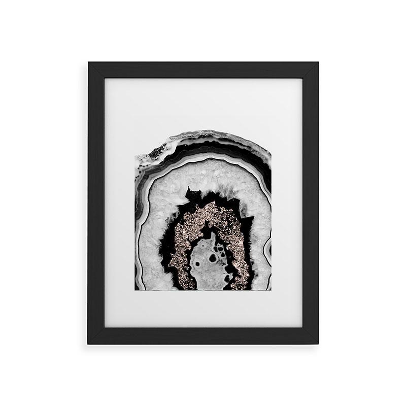 AGATE ROSE GOLD GLITTER 1 ART PRINT thumbnail 2