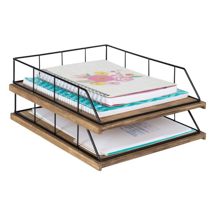 Mccaslin Wood And Metal File Organizer thumbnail 3