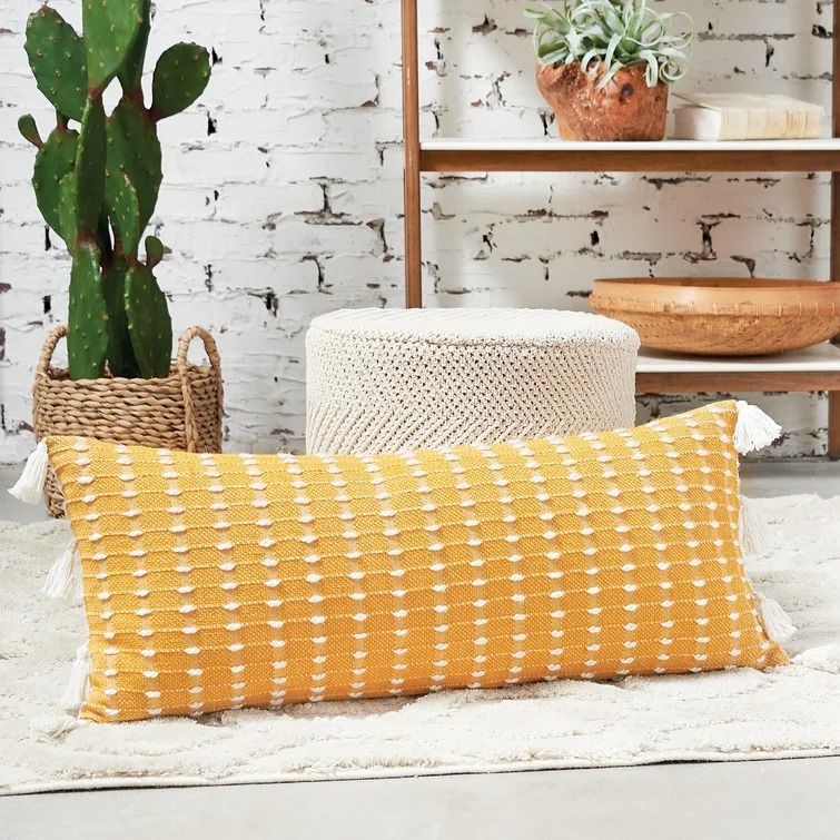 Fager Rectangular Cotton Cushion with Filling With Insert-35"x15" thumbnail 2