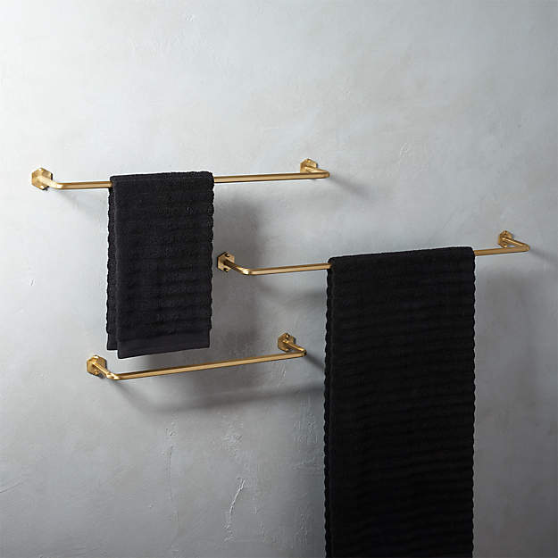 HEX BRUSHED BRASS TOWEL BAR 24 thumbnail 2