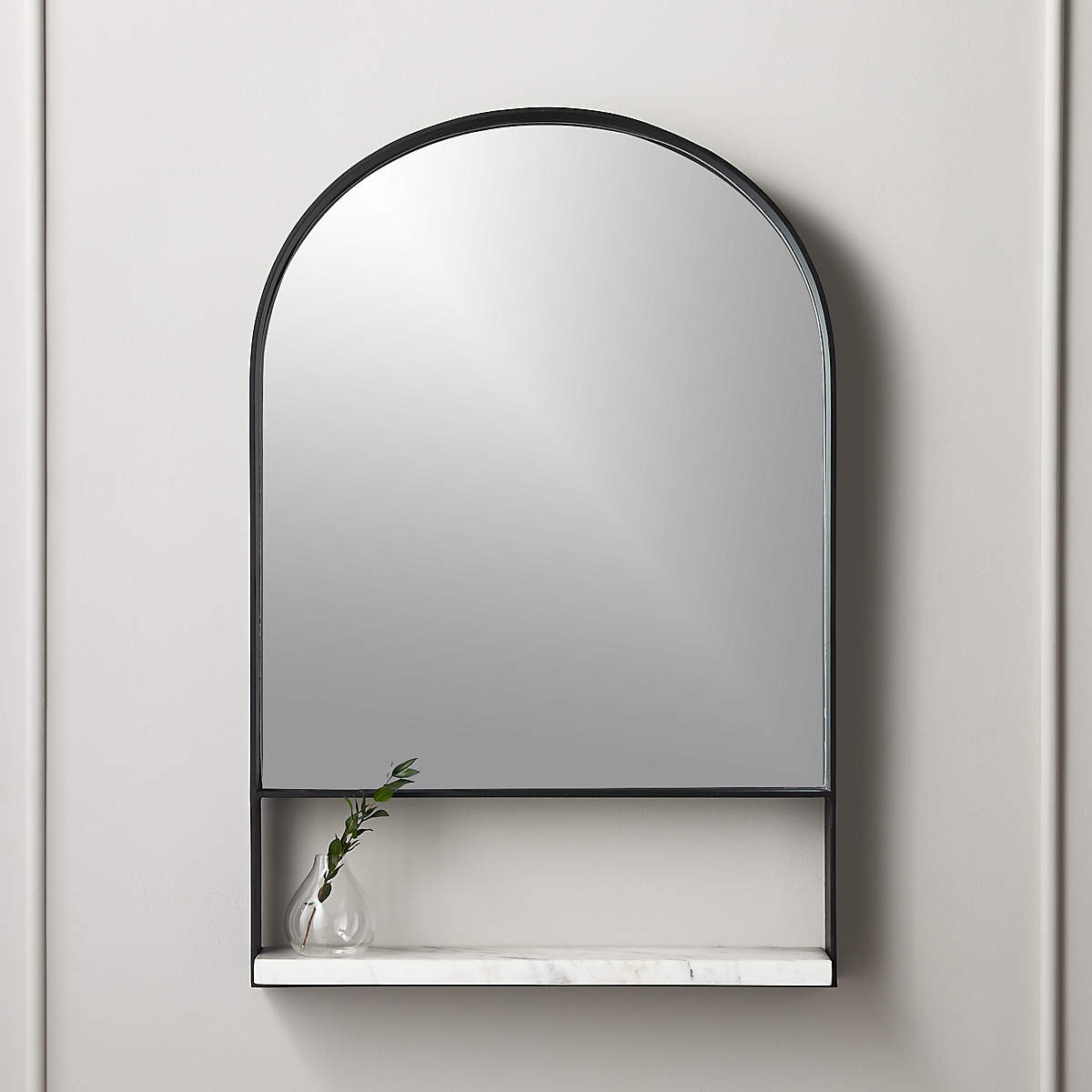HUGH MIRROR WITH MARBLE SHELF thumbnail 2