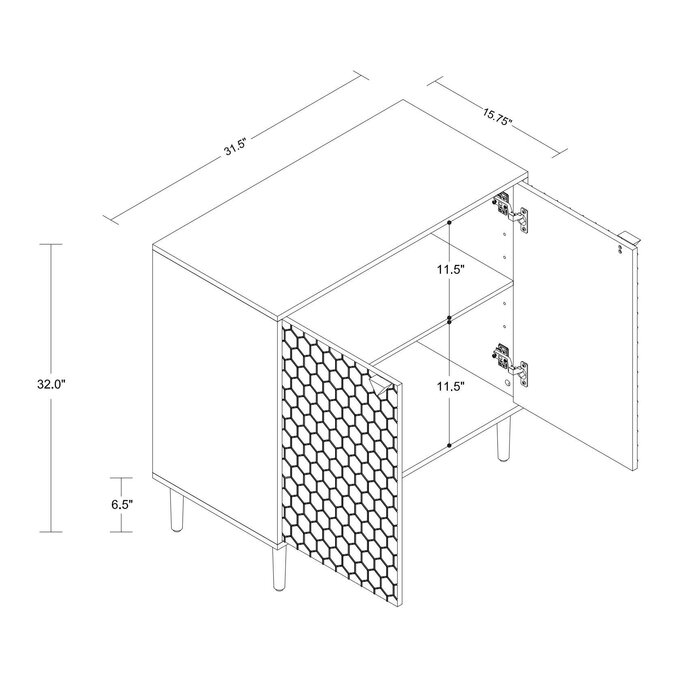 Purvi 2 Door Accent Cabinet thumbnail 4