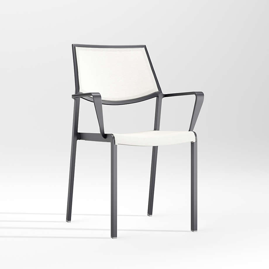 Lanai White Mesh Square Dining Chair thumbnail 2