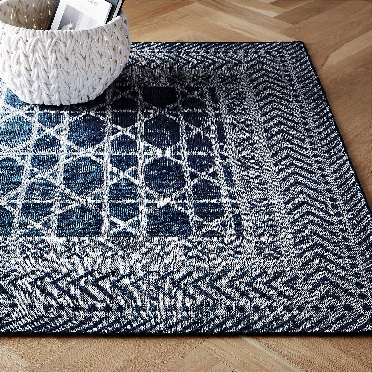Dorian Handknotted Blue And Grey Rug-6'x9' thumbnail 2