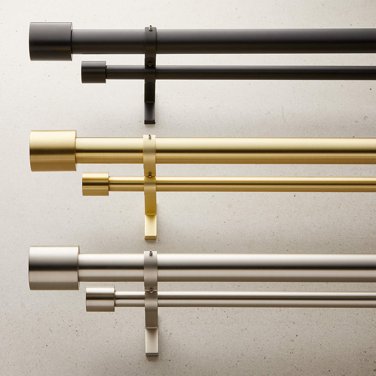 BRUSHED BRASS CAP FINIAL DOUBLE ROD thumbnail 2