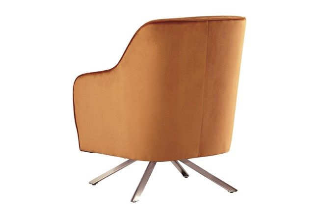 Orange Swivel Accent Chair thumbnail 2