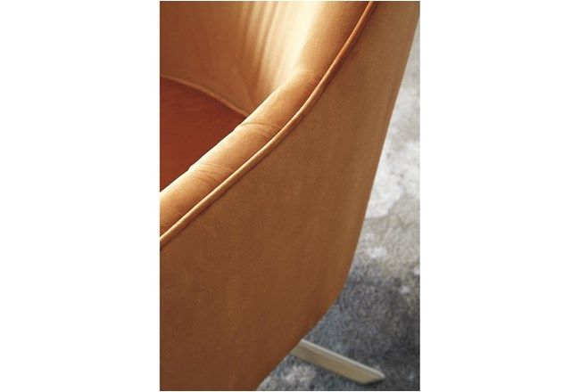 Orange Swivel Accent Chair thumbnail 3