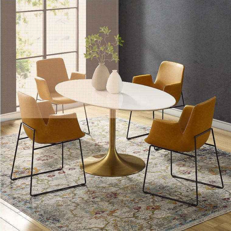 Pila 60" Oval Wood Dining Table thumbnail 2