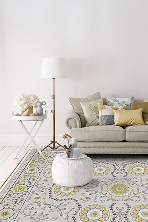Suzani Yellow Rug-9'x12' thumbnail 2