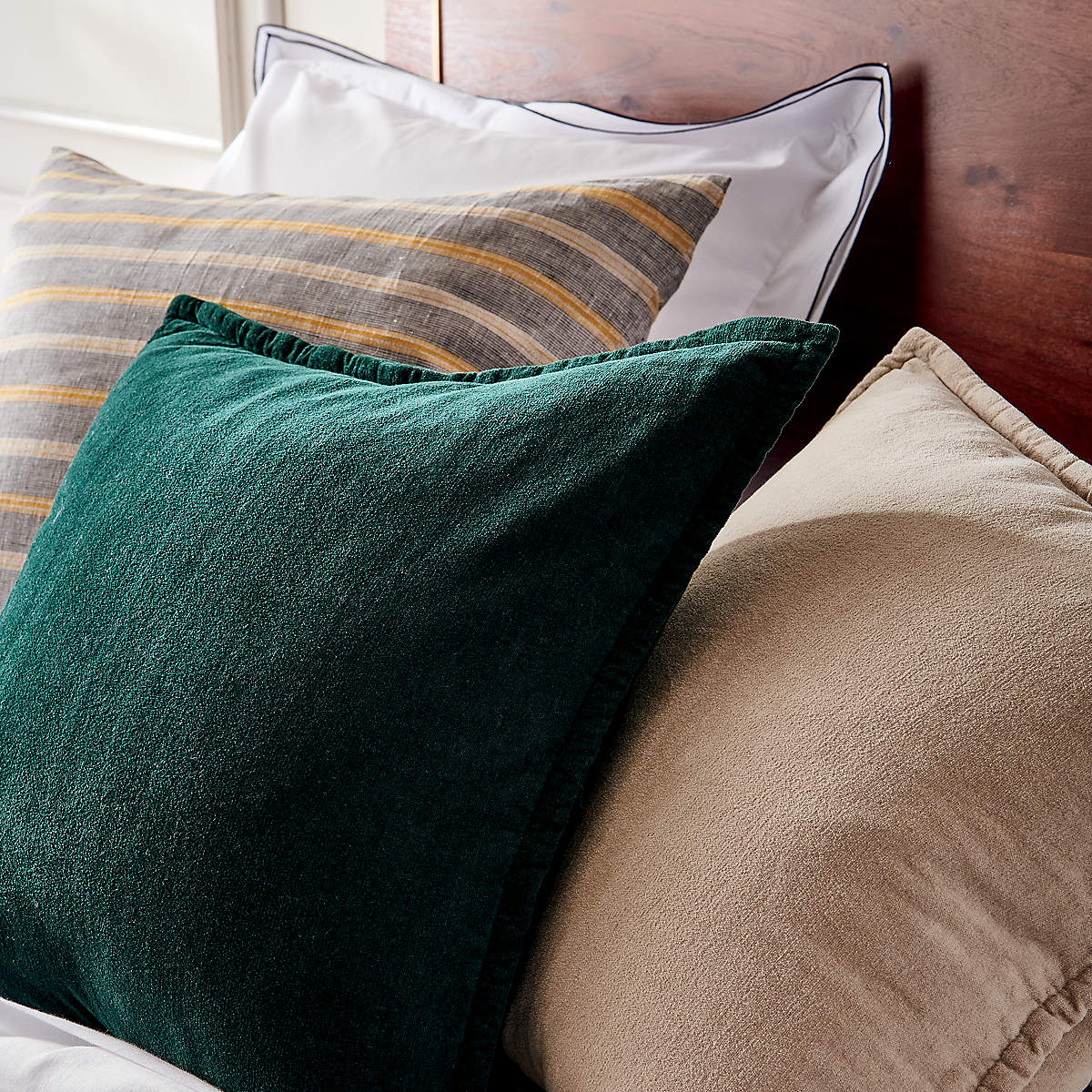 Ava Dark Teal Pillow With Insert-20"x20" thumbnail 3