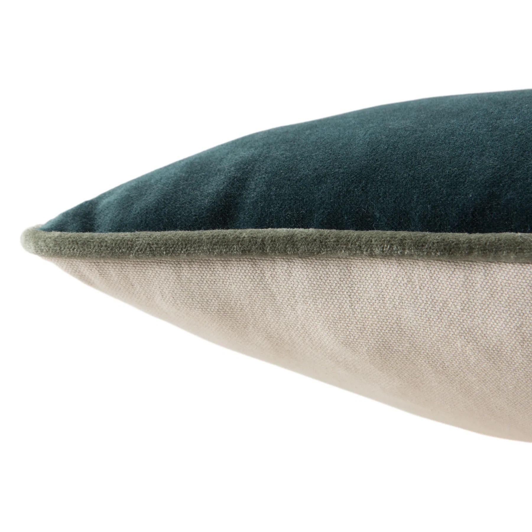 Lyla Solid Teal Grey Pillow With Insert-21"x13" thumbnail 4