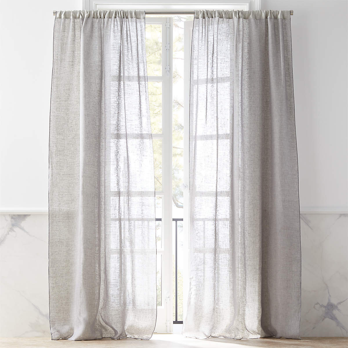 DOS DARK GREY AND LIGHT GREY TWO TONE CURTAIN PANEL thumbnail 3