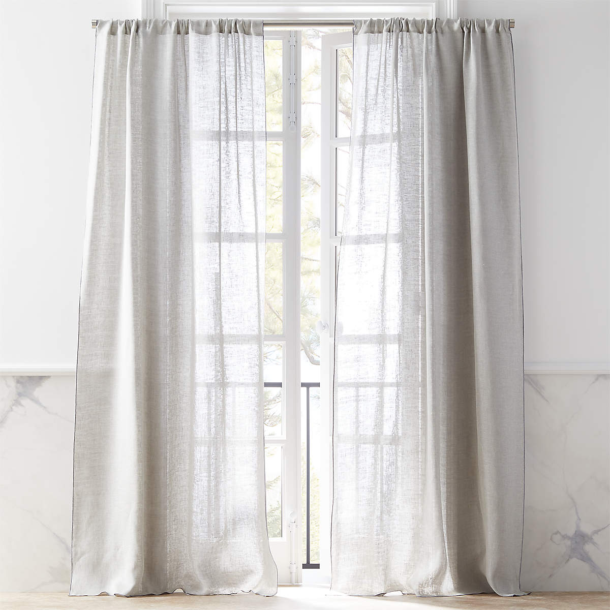DOS DARK GREY AND LIGHT GREY TWO TONE CURTAIN PANEL thumbnail 4