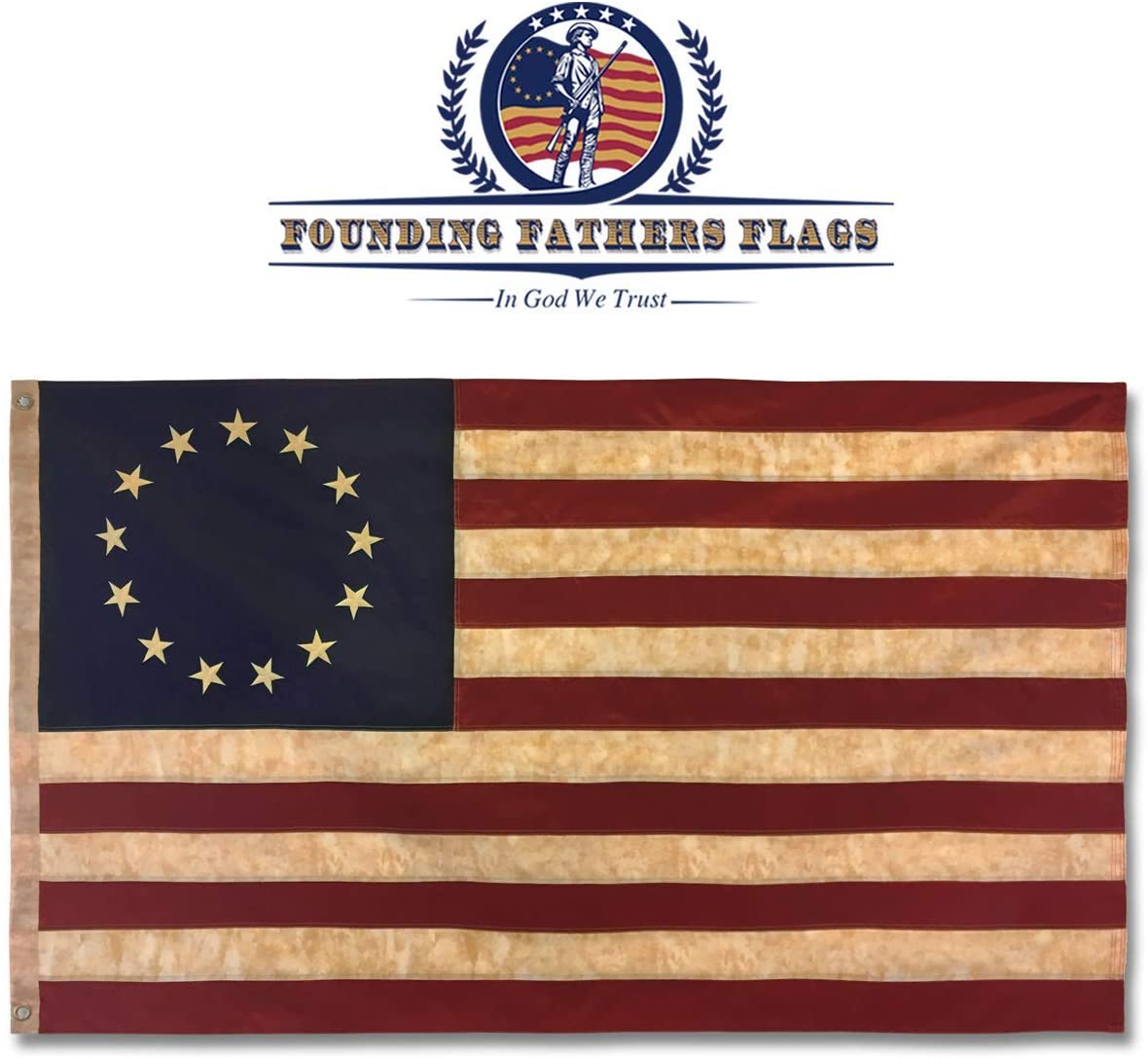Betsy Ross Vintage Embroidered Flag thumbnail 2
