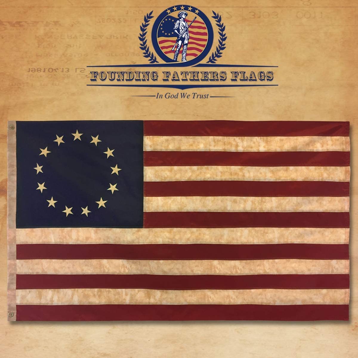 Betsy Ross Vintage Embroidered Flag thumbnail 6