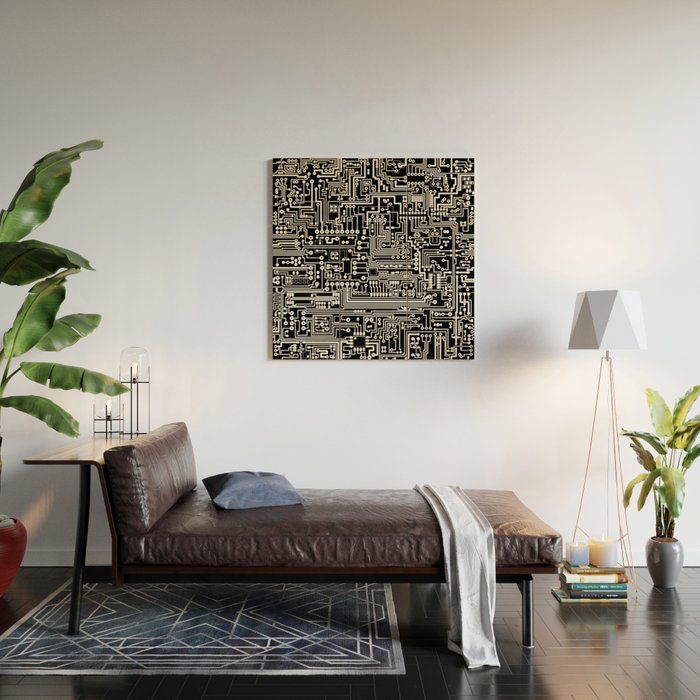 Circuit Board on Black Wood Wall Art thumbnail 2