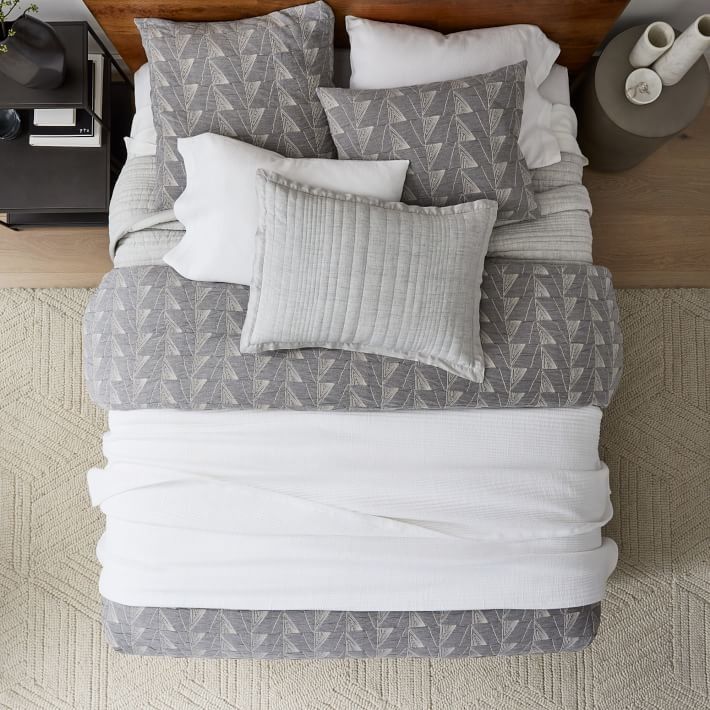 Organic Cotton Textural Linework Duvet Cover thumbnail 3