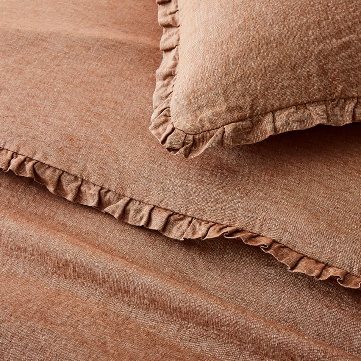European Flax Linen Ruffle Duvet Cover thumbnail 2