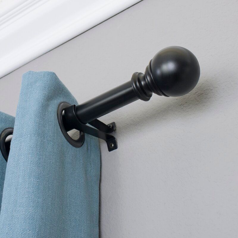 Inman Ball Telescoping Drapery Single Curtain Rod 18''-36'' thumbnail 3