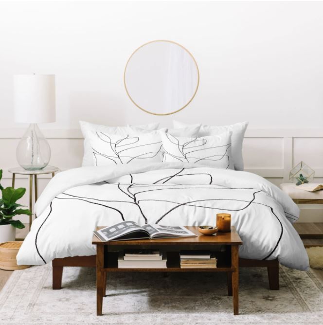Minimalist line art Duvet Cover Queen thumbnail 2