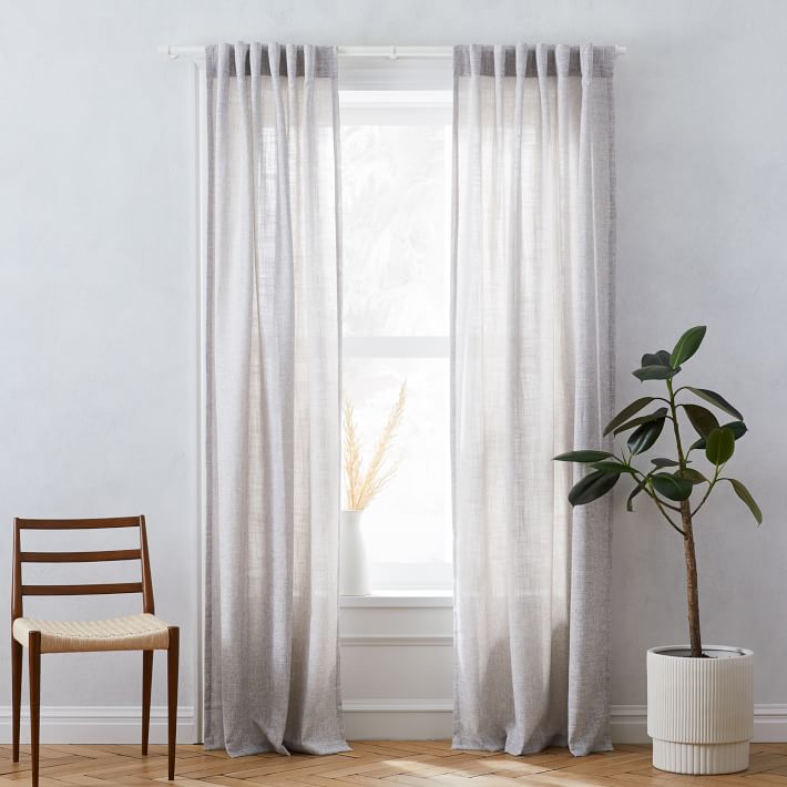 Crossweave Curtain Stone White 48"x84" thumbnail 2