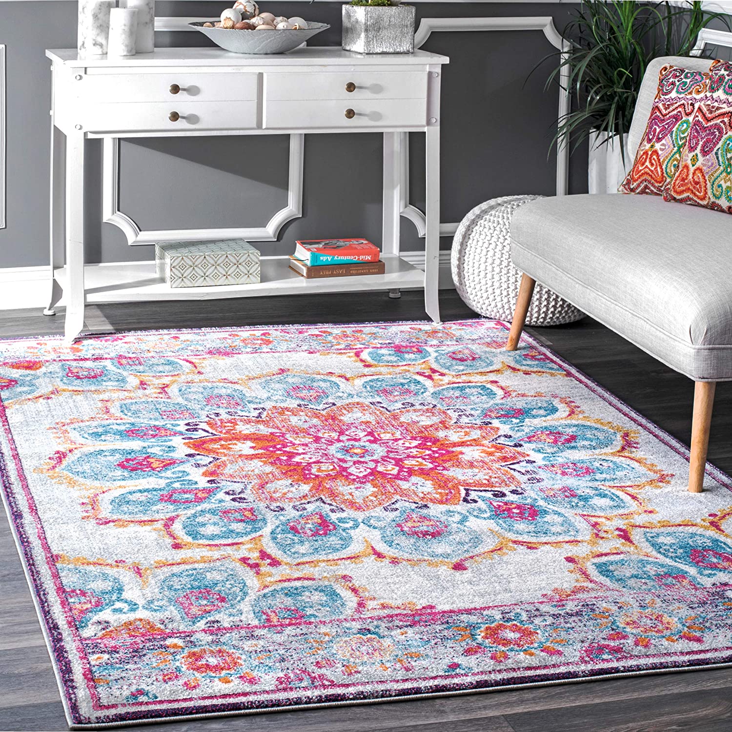 NuLoom Kiyoko Vintage Floral Area Rug-5'x7'.5" thumbnail 5