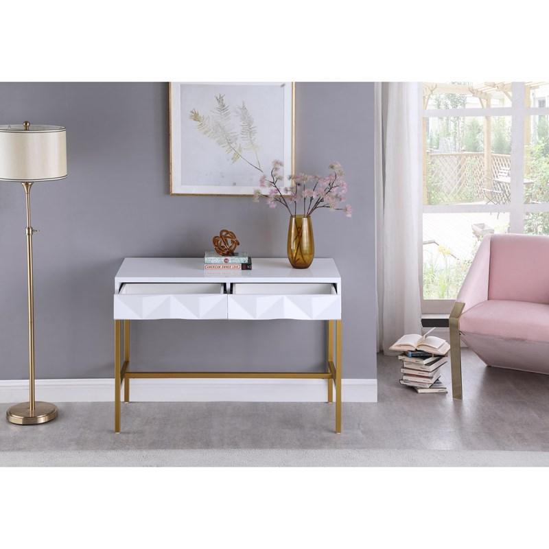 Pandora 426 Console Table White Laquer with Gold thumbnail 5