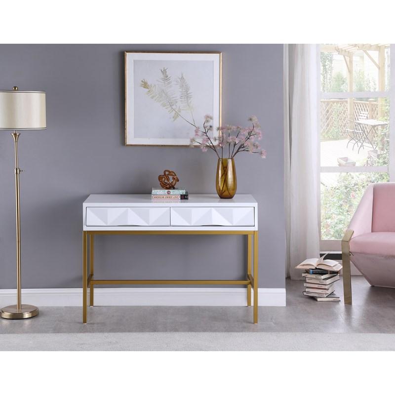 Pandora 426 Console Table White Laquer with Gold thumbnail 9