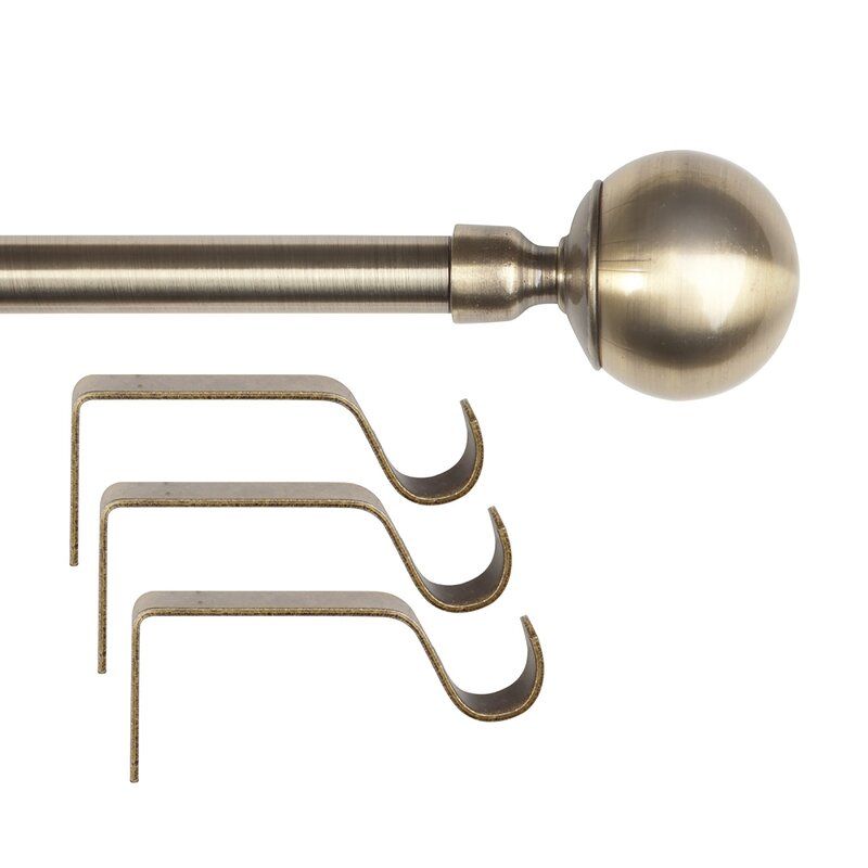 Cherell Adjustable Single Curtain Rod 24''-48'' thumbnail 3
