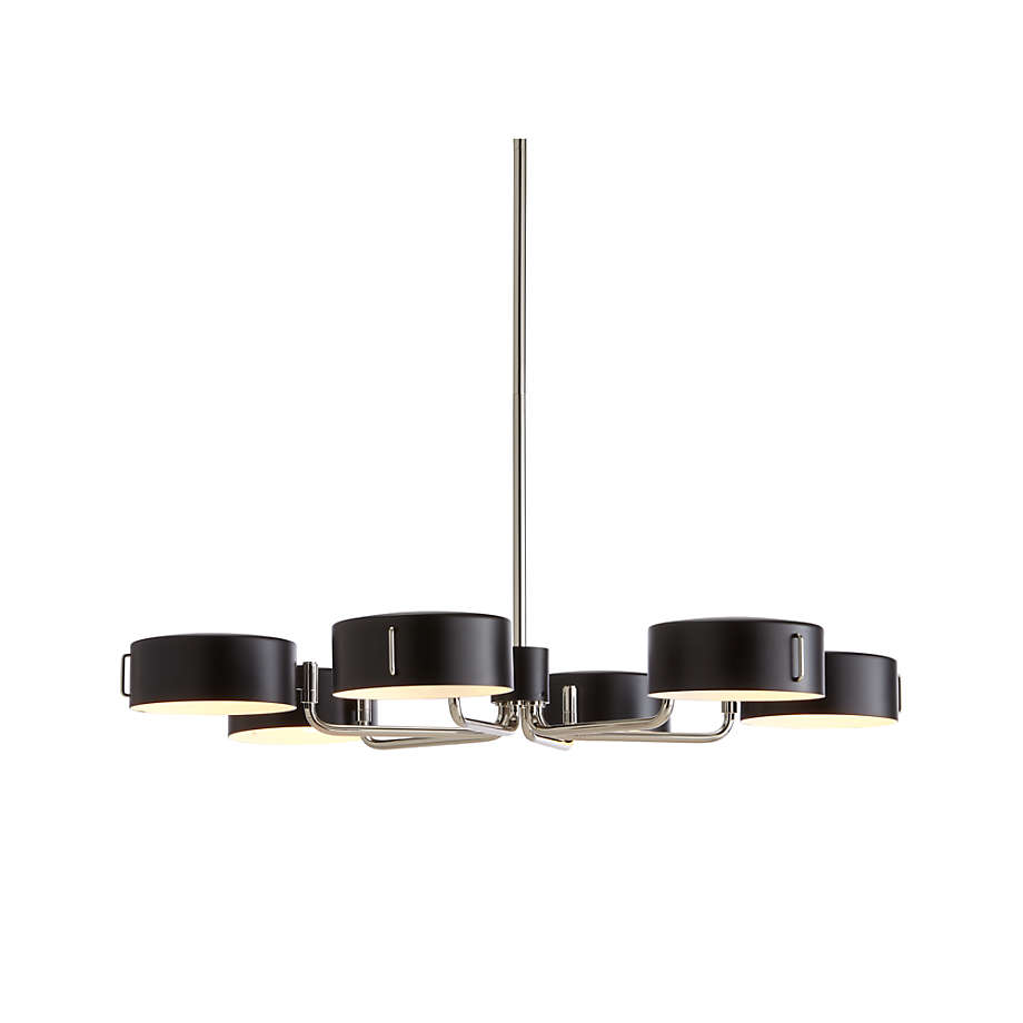 Axle Nickel Black Shade Chandelier thumbnail 2