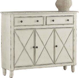 White Coastal 3 Door Accent Cabinet thumbnail 2