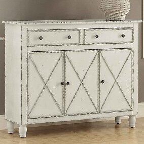 White Coastal 3 Door Accent Cabinet thumbnail 3