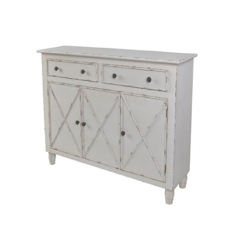 White Coastal 3 Door Accent Cabinet thumbnail 4