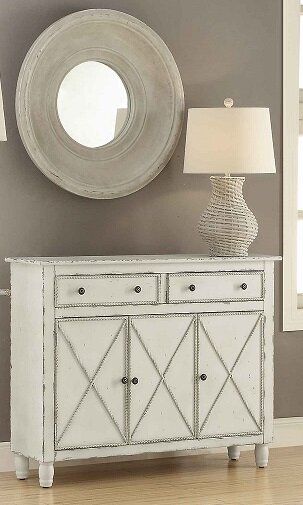 White Coastal 3 Door Accent Cabinet thumbnail 5
