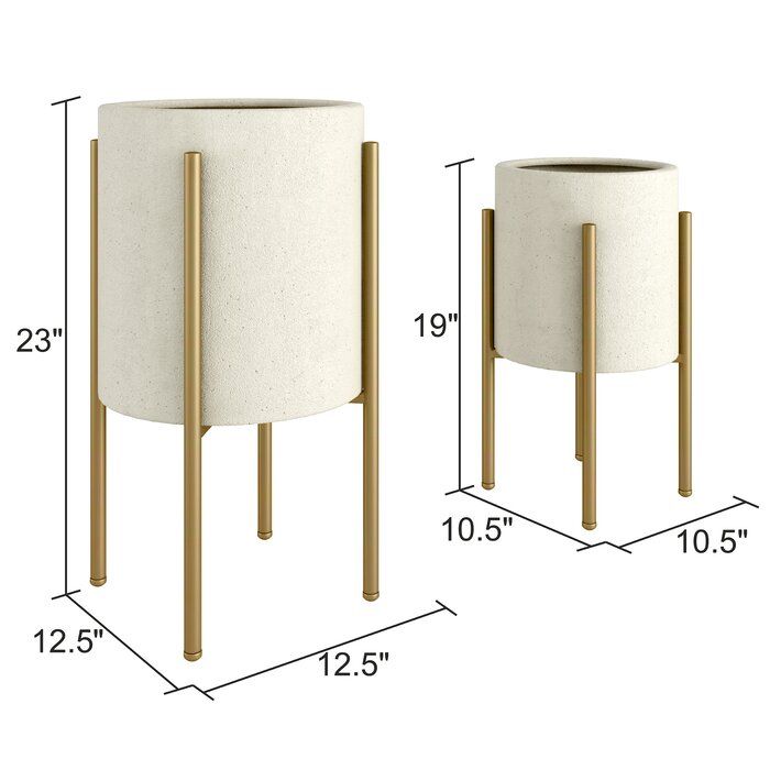 Resto 2 Piece Metal Pot Planter Set thumbnail 3