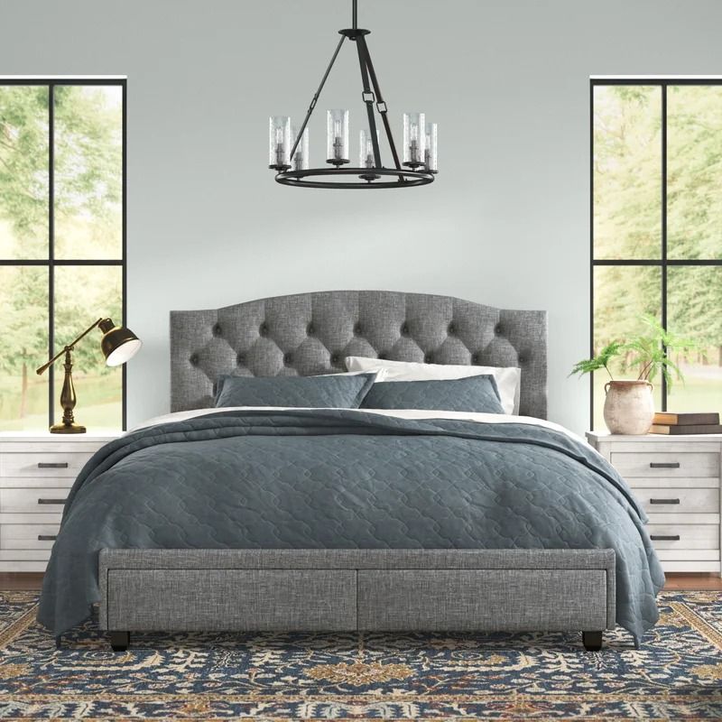 Islais Tufted Upholstered Low Profile Storage Platform Bed-King thumbnail 2