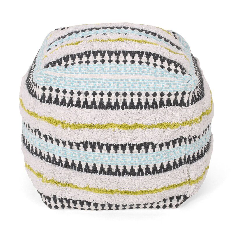 Delano Velvet Square Pouf Ottoman thumbnail 3
