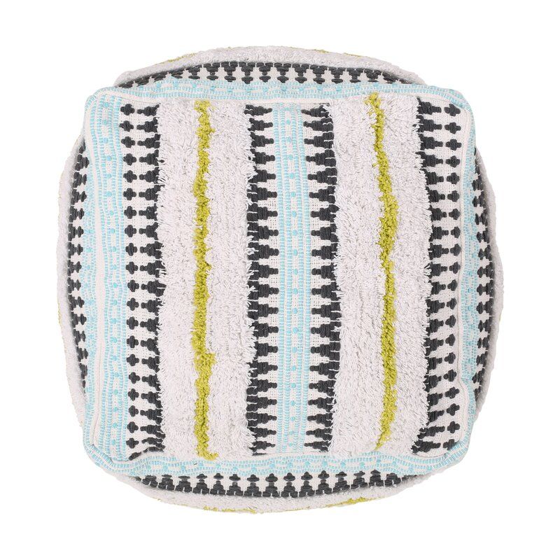 Delano Velvet Square Pouf Ottoman thumbnail 4