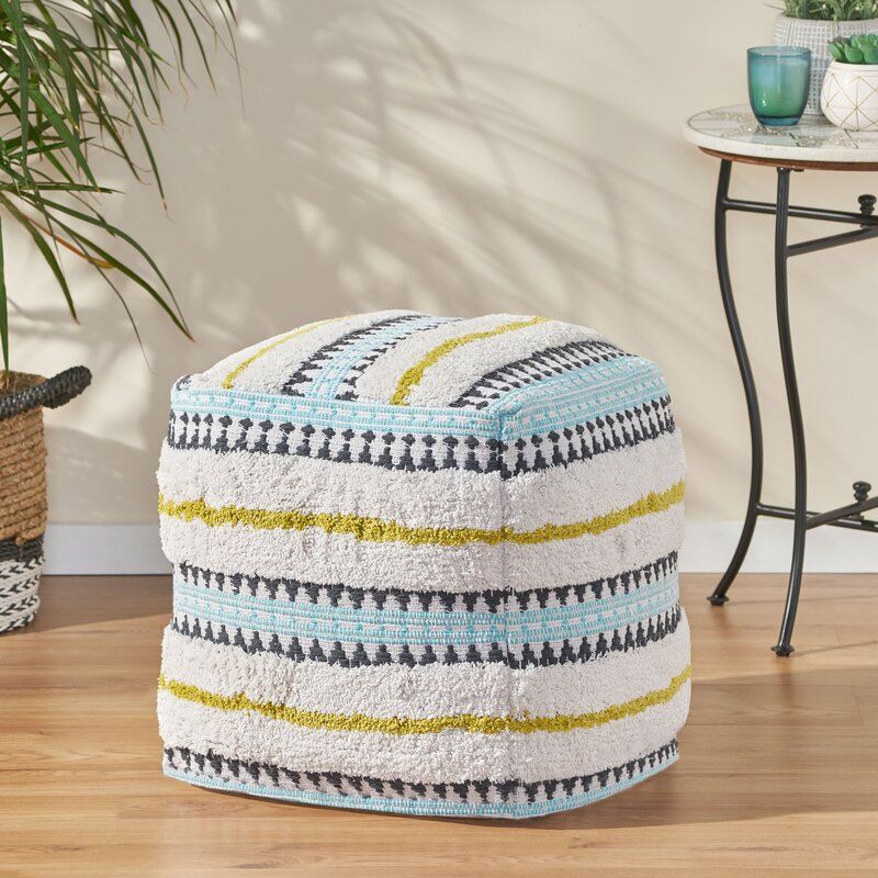 Delano Velvet Square Pouf Ottoman thumbnail 5