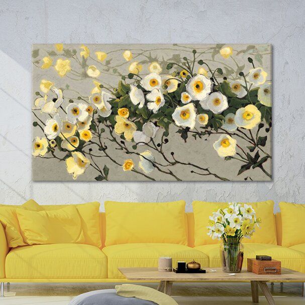 Breezes Gray Crop Wrapped Canvas Print thumbnail 2