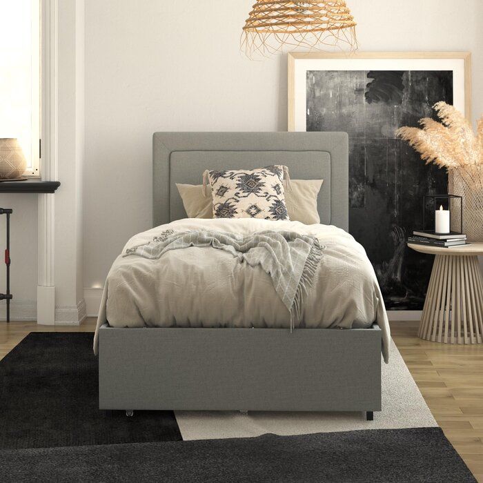 Calloway Upholstered Low Profile Storage Platform Bed-Twin thumbnail 2