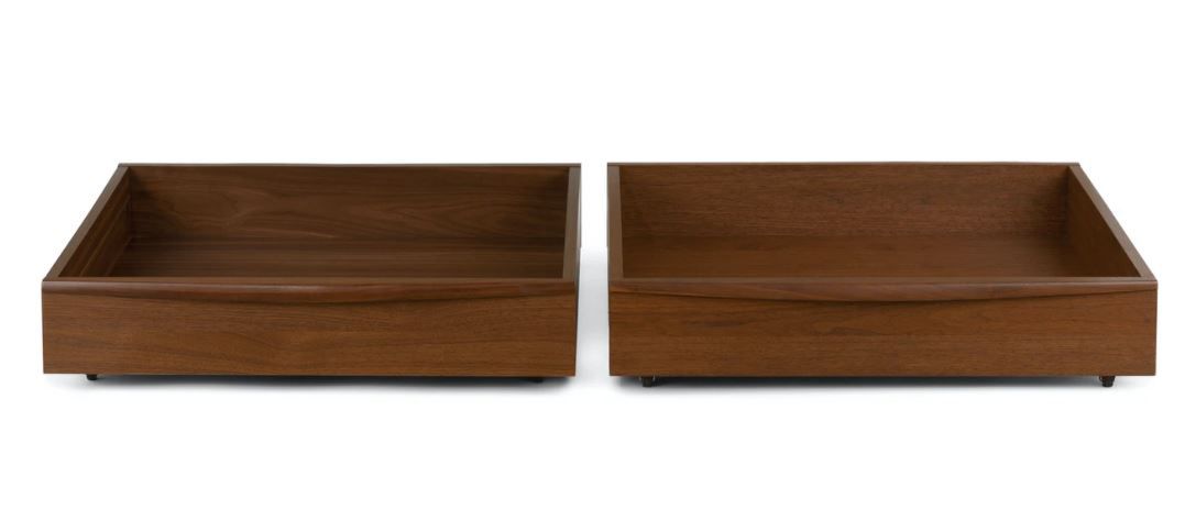 Lenia Walnut Underbed Storage Drawer Set thumbnail 2