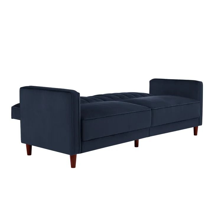 Imani Velvet Wide Square Arm Convertible Sofa thumbnail 4