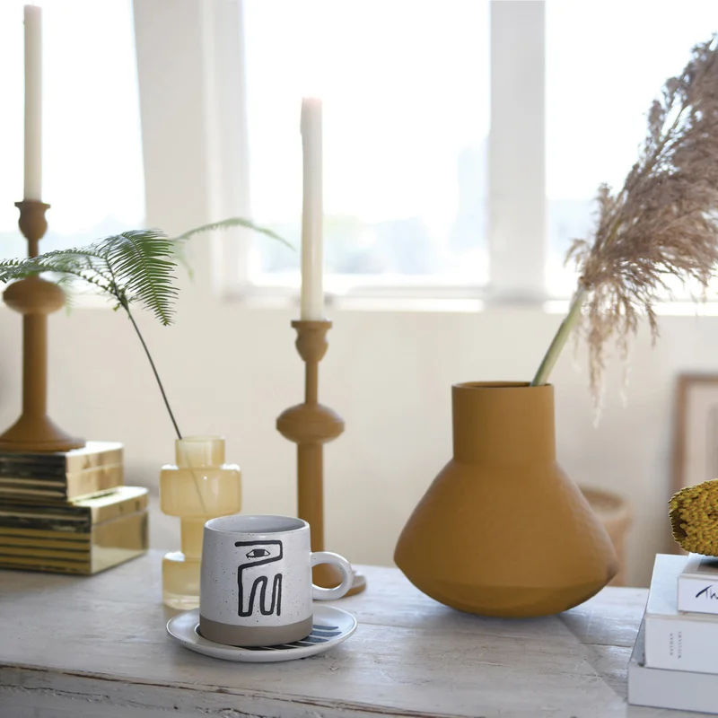 Ezra Mustard Stainless Steel Table Vase thumbnail 2
