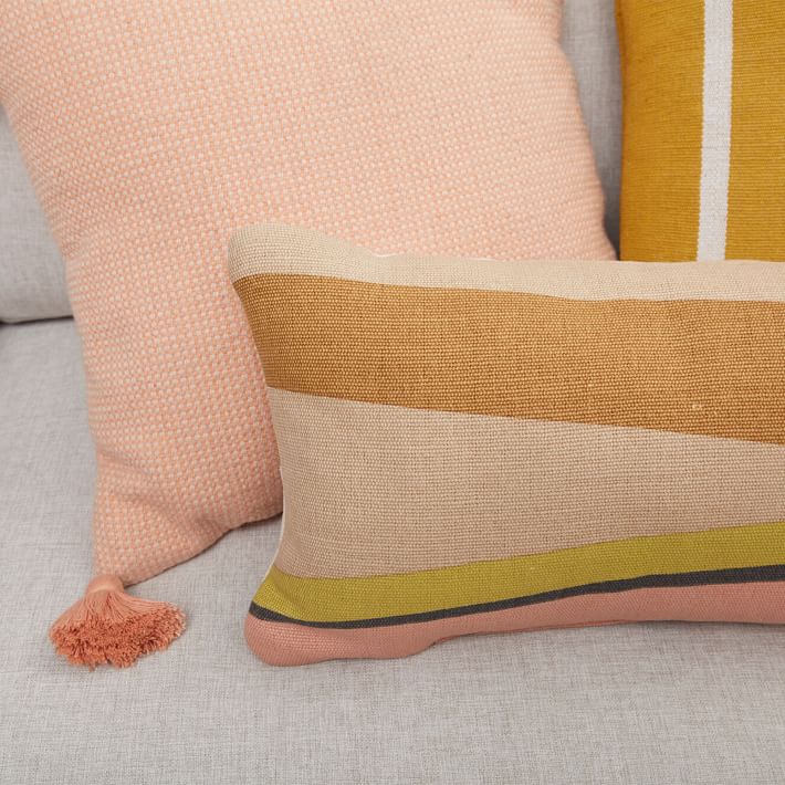 Textured Solid Tassel Indoor or Outdoor Pillow With Insert-20"X20" thumbnail 2