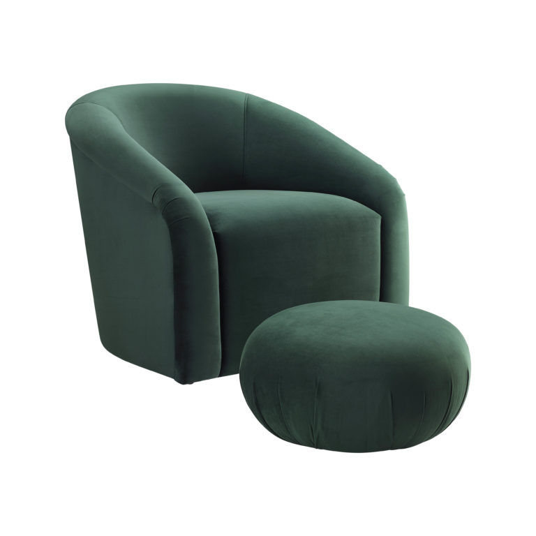 Tuscan Forest Green Velvet Ottoman Set thumbnail 2