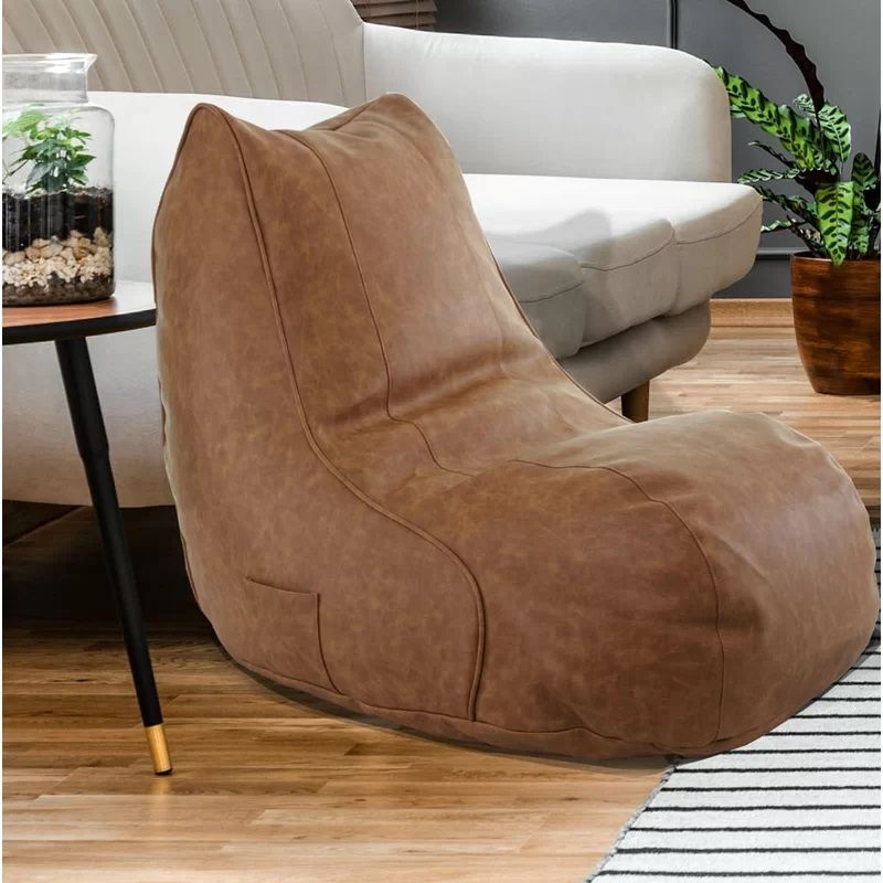 Small Faux Leather Bean Bag Chair thumbnail 2