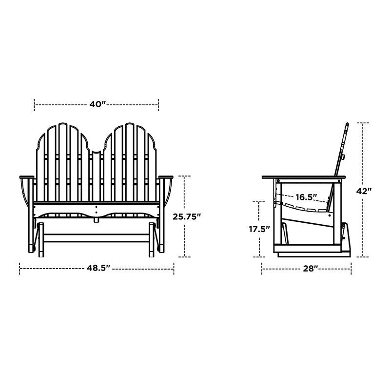 Classic Adirondack Glider Bench thumbnail 3