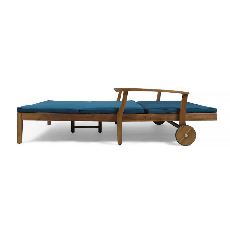 Tamer  Long Reclining Acacia Double Chaise with Cushions thumbnail 2