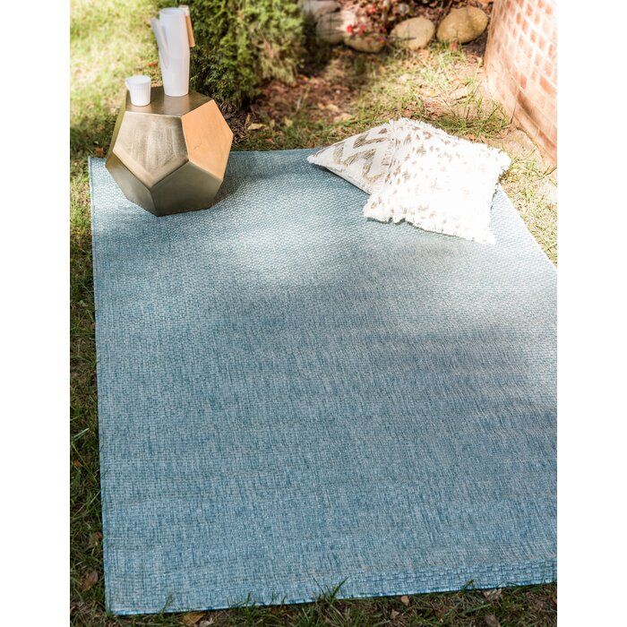 Janet Aqua Indoor Outdoor Rug-7'x10' thumbnail 3